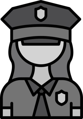 Polis Kadın Web simgesi, vektör illüstrasyonu