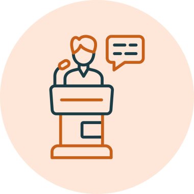 Konuşmacı, konferans sunum simgesi