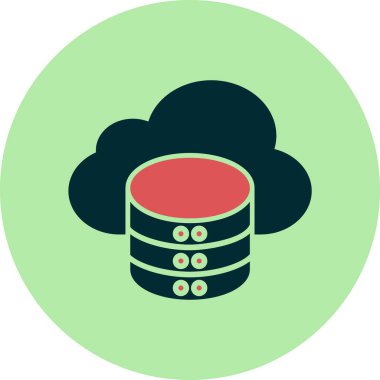 Bulut deposu. Web simgesi basit illüstrasyon