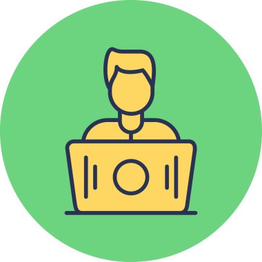 Çalışan ağ simgesi vektör illüstrasyonu