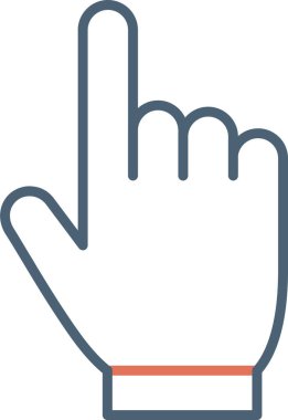 işaret parmağı el simgesi ana hat biçiminde 