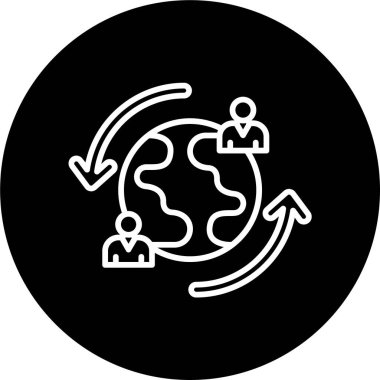 Göç. Web simgesi basit illüstrasyon 