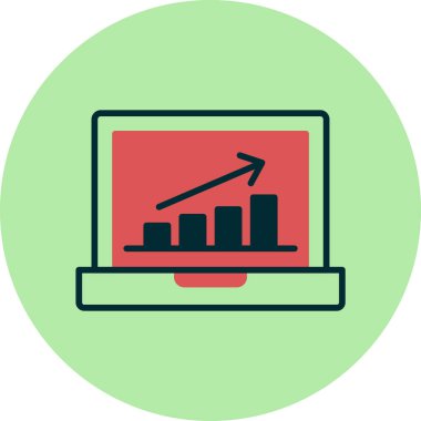 işletme büyüme grafiği vektör simgesi