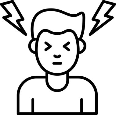 Anksiyete web simgesi vektör illüstrasyonu