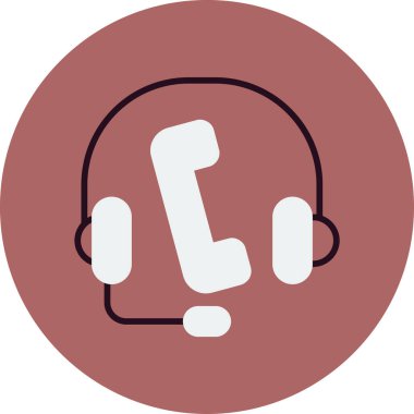 Çağrı merkezi. Web simgesi vektör illüstrasyonu 