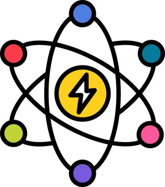 Atom Enerjisi Ağ ikonu vektör çizimi
