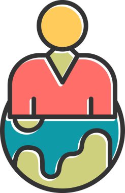 Yönetim. Web simgesi basit illüstrasyon