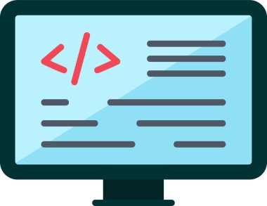 Kodlama. Web simgesi basit illüstrasyon