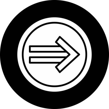 Sağ Ok simgesi, vektör illüstrasyonu 