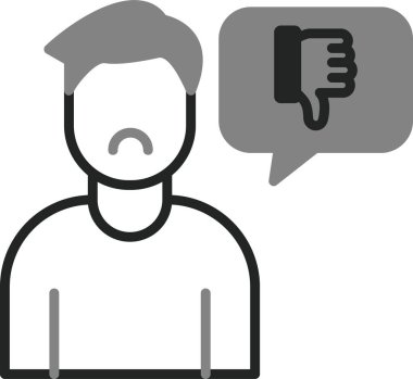 Hoşlanmamak, başparmak simgesi, vektör illüstrasyonu