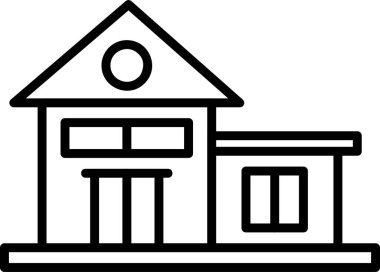 Bungalov. Web simgesi basit illüstrasyon