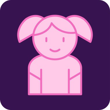 Kızım. Web simgesi basit illüstrasyon 