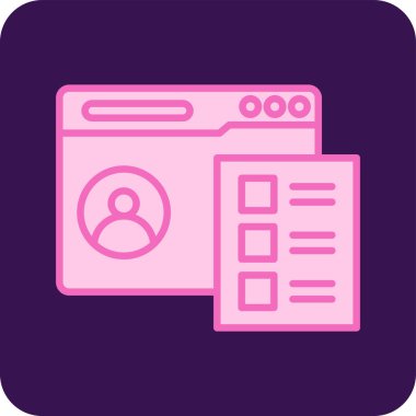 Anket web simgesi, basit vektör illüstrasyonu