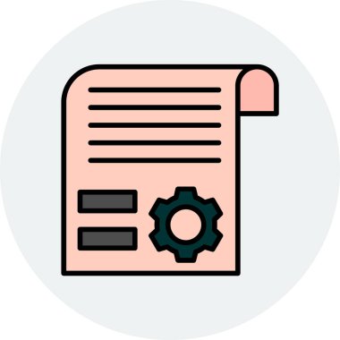 belge dosya simgesi, vektör illüstrasyonu