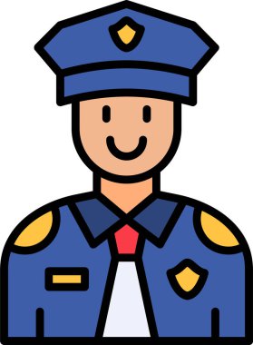 Polis. Web simgesi basit illüstrasyon