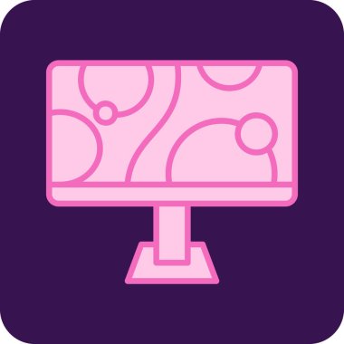 Bilgisayar masaüstü. Web simgesi basit illüstrasyon