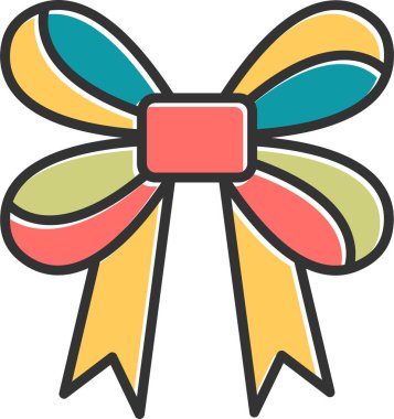 Kurdele yayı. Web simgesi basit illüstrasyon