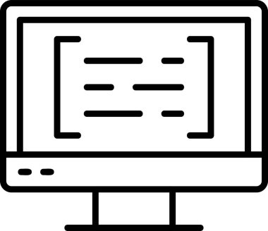 bilgisayar kodlama simgesi, vektör illüstrasyonu