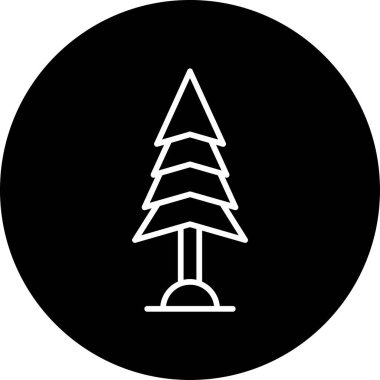 Karaçam. Web simgesi basit illüstrasyon