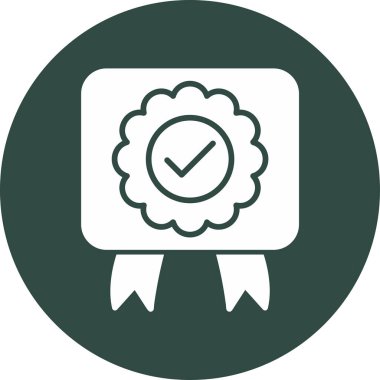 Onaylanmış web simgesi, vektör illüstrasyonu.