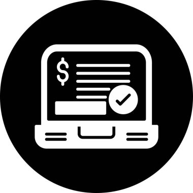 Çevrimiçi iş ve finans simgesinin vektör illüstrasyonu