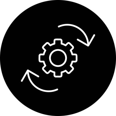 düz ayar simgesi, vektör illüstrasyonu