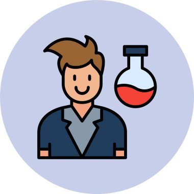 Bilim adamı simgesi, vektör illüstrasyonu