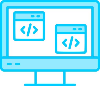 Tarayıcı kodlama programlama simgesi ana hat biçiminde