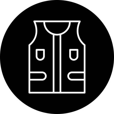 Can yeleği ikonu. Ceket vektör simgelerinin basit çizimi 