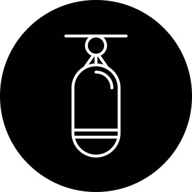 Boks Torbası simgesi, vektör illüstrasyonu