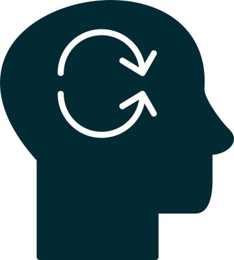 Beyin Bilinci simgesi, vektör illüstrasyonu  