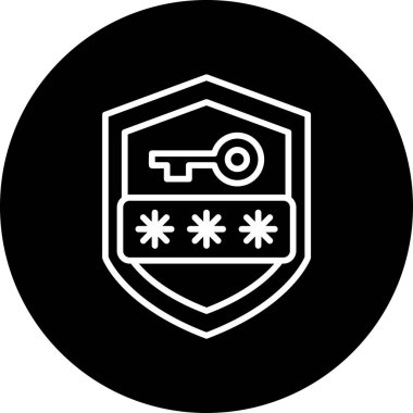 Korumalı parola simgesi, vektör illüstrasyonu basit tasarım