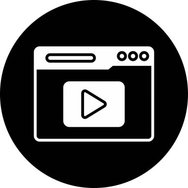 Video oynatıcı vektör düz simgesi