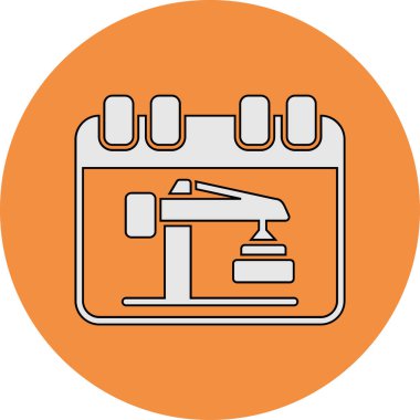 Minimalist bir tasarımda bir takvim simgesinin vektör illüstrasyonuName.