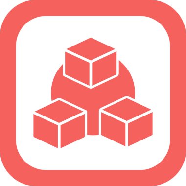 Bloklar simgesi, vektör illüstrasyonu