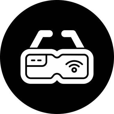 sanal gözlük simgesi, vektör illüstrasyonu 