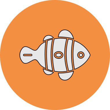 Palyaço balığı. Web simgesi basit illüstrasyon