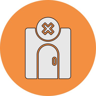 düz kapı ikonu vektör illüstrasyonu