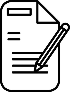 Minimalist bir dizaynda bir belge simgesinin vektör illüstrasyonu.