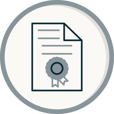 Sertifika. Web simgesi basit illüstrasyon 