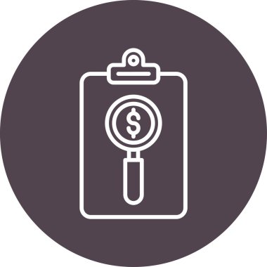 Denetim belgesi simgesi, vektör illüstrasyonu