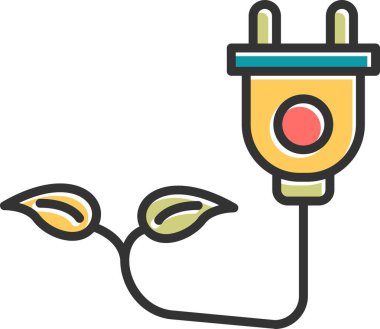  Eko Güç dolgu ikonu vektör çizimi