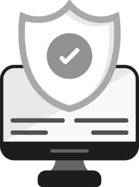 Basit güvenlik simgesi vektör illüstrasyonu