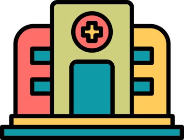 Hastane binası. Web simgesi basit illüstrasyon