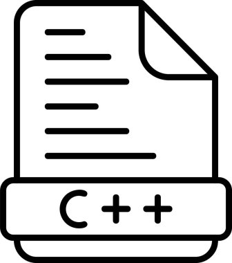 C + + dosya biçimi simgesi, vektör illüstrasyonu