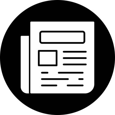 Basit Gazete simgesinin vektör illüstrasyonu
