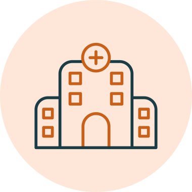 Hastane binası simgesi, vektör illüstrasyonu basit tasarım