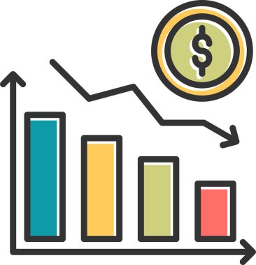 Kayıp grafiği. Web simgesi basit illüstrasyon