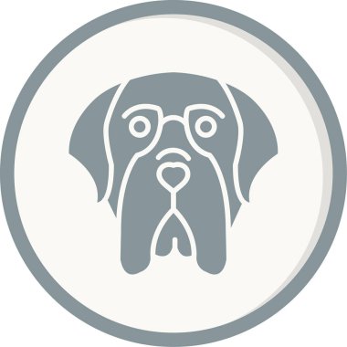 English Mastiff dog head icon vector illustration clipart