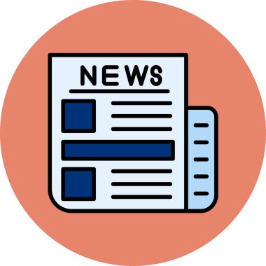 Basit Gazete simgesinin vektör illüstrasyonu